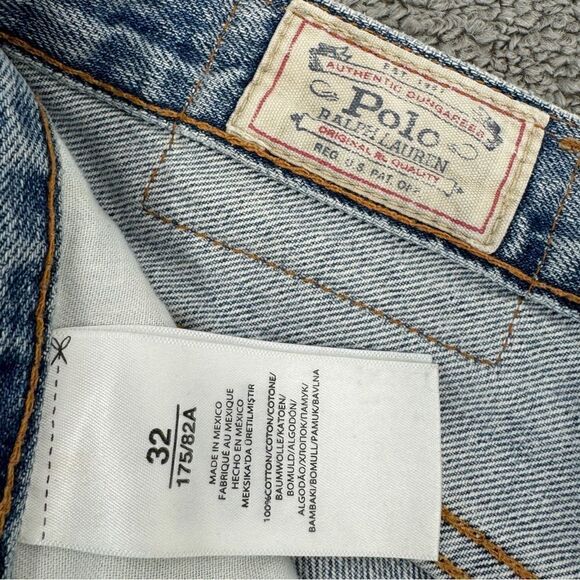 Polo Ralph Lauren Distressed Star Patch Crosby Denim Shorts Blue Size 32 - Picture 11 of 15
